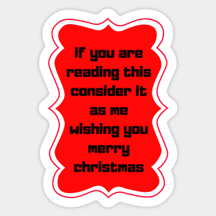 wishing you merry christmas text design Sticker